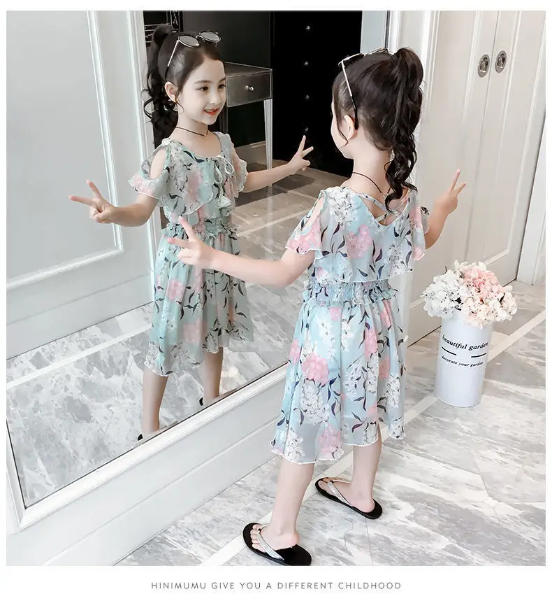 Girls' Korean Style Floral Chiffon Dress 2019 — feature 11