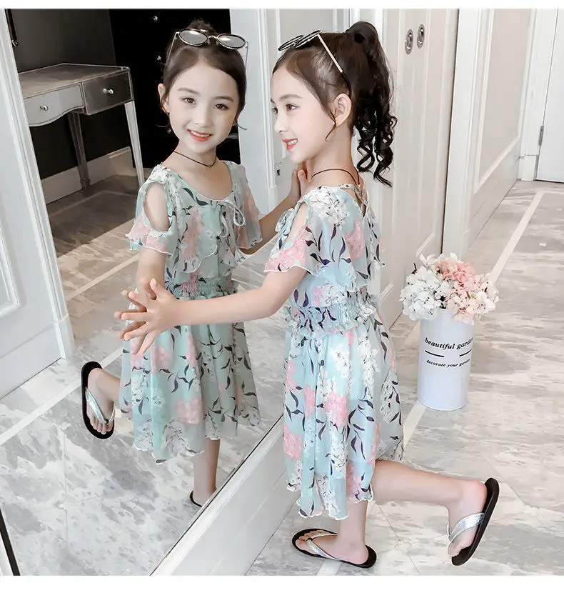 Girls' Korean Style Floral Chiffon Dress 2019 — feature 12