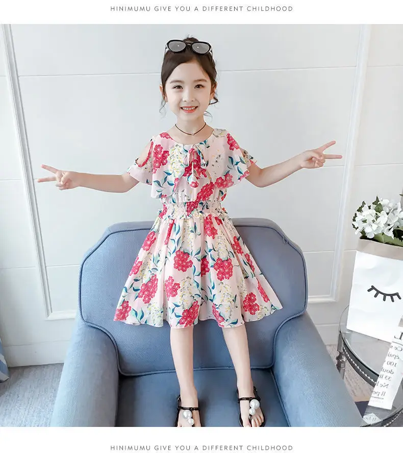 Girls' Korean Style Floral Chiffon Dress 2019 — feature 14