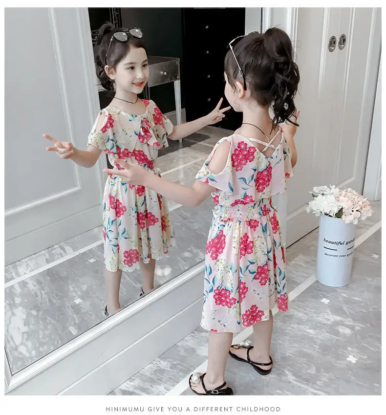 Girls' Korean Style Floral Chiffon Dress 2019 — feature 15