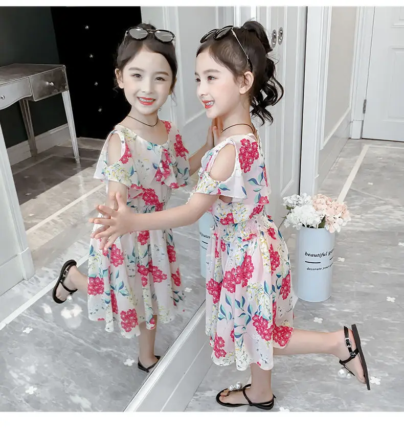 Girls' Korean Style Floral Chiffon Dress 2019 — feature 16