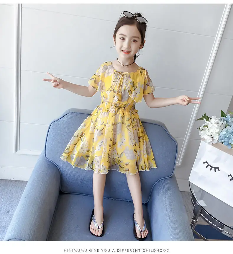 Girls' Korean Style Floral Chiffon Dress 2019 — feature 5
