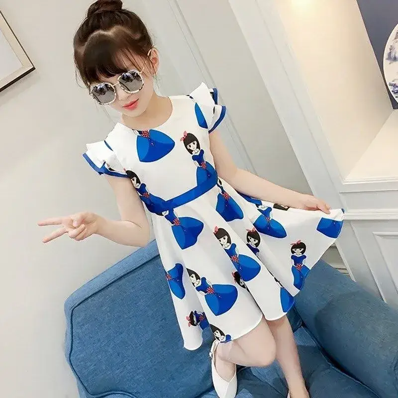 Girls' Korean Style Floral Chiffon Dress 2019 - Image 4