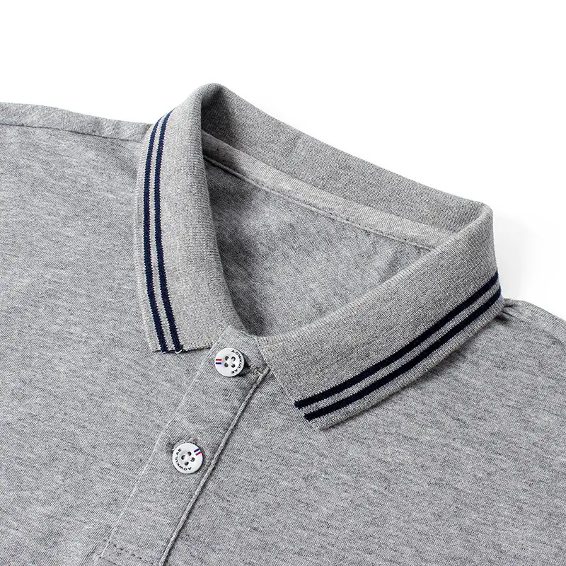 New Boys' 24 Summer Polo Shirt Grey Orange Stripes