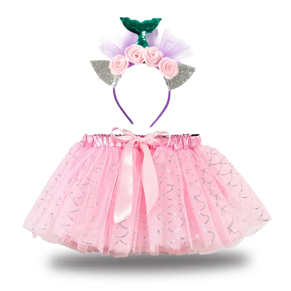 Unicorn Hair Dress for Girls with Sequins & Bow - Image 12