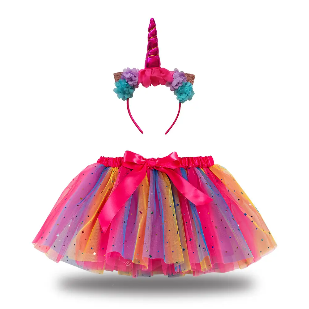 Unicorn Hair Dress for Girls with Sequins & Bow - Image 14