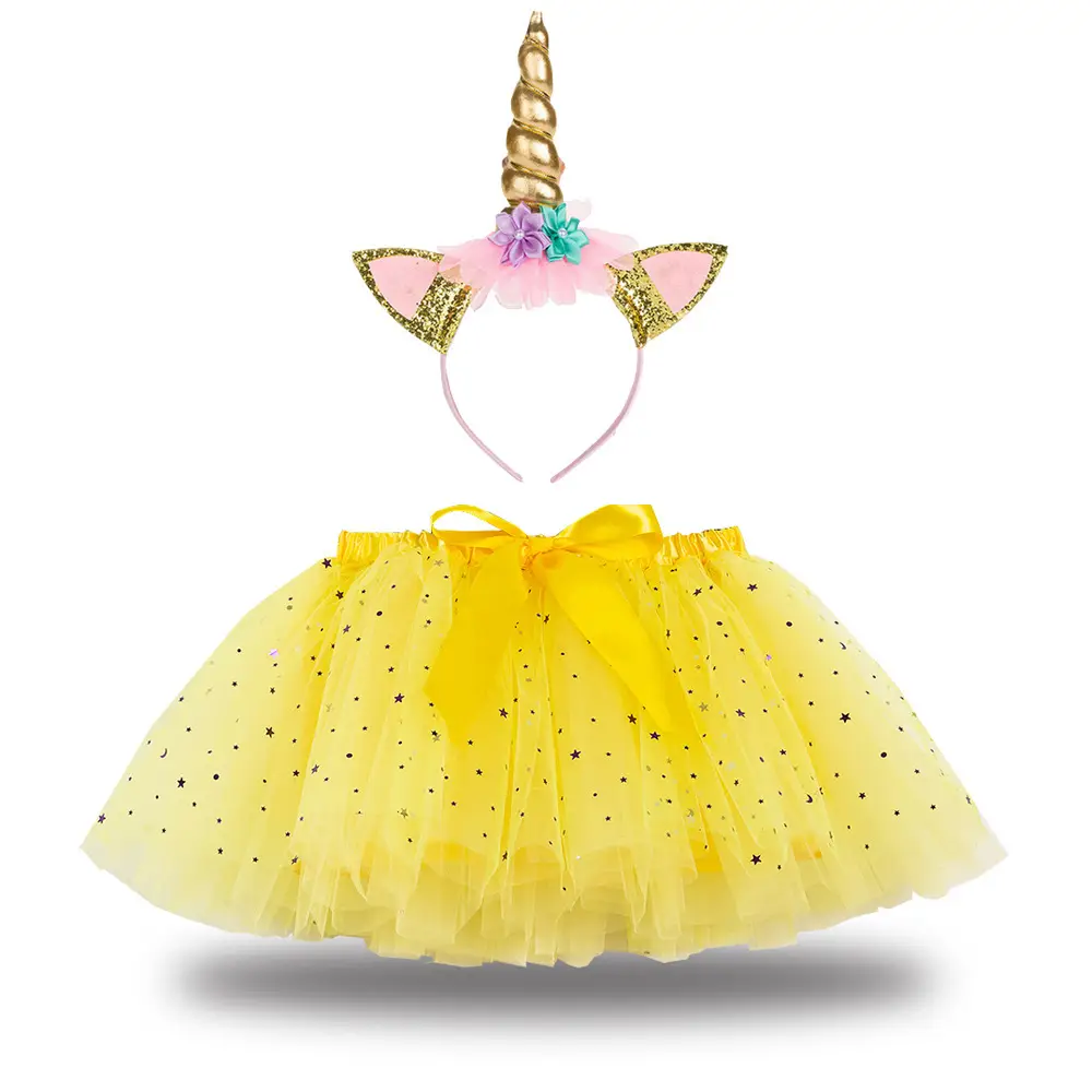 Unicorn Hair Dress for Girls with Sequins & Bow - Image 2