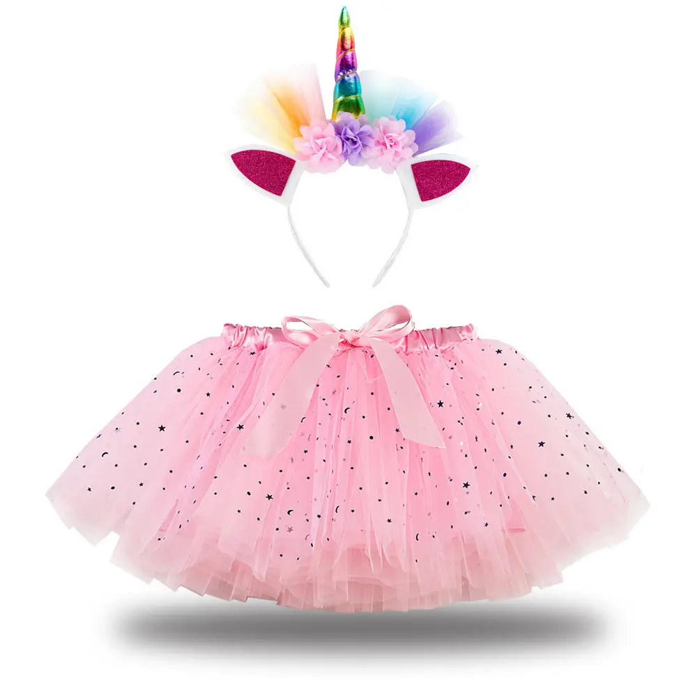 Unicorn Hair Dress for Girls with Sequins & Bow - Image 4