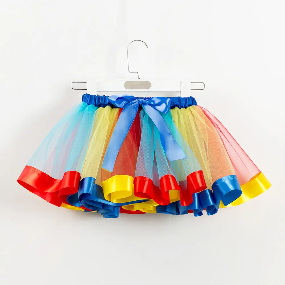 2025 Rainbow Mesh Skirt for Girls Dance Wear - Image 9