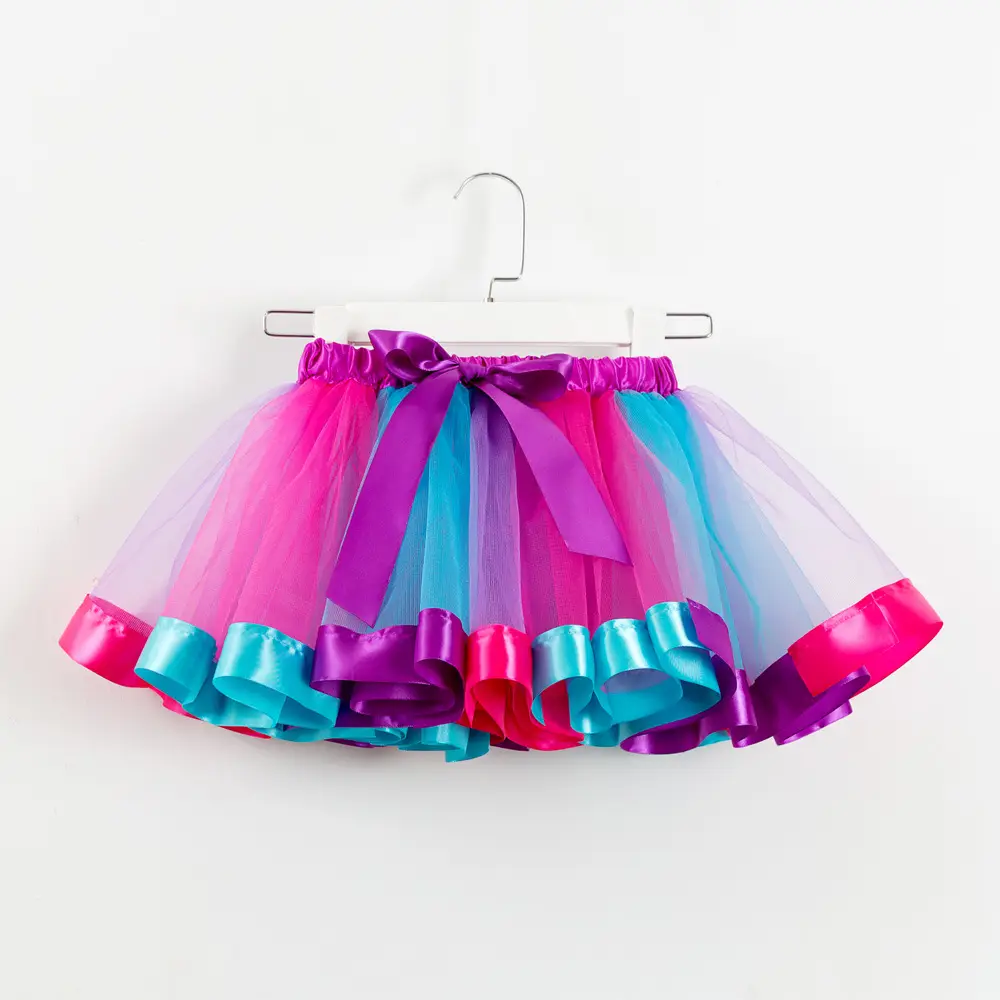 2025 Rainbow Mesh Skirt for Girls Dance Wear - Image 7