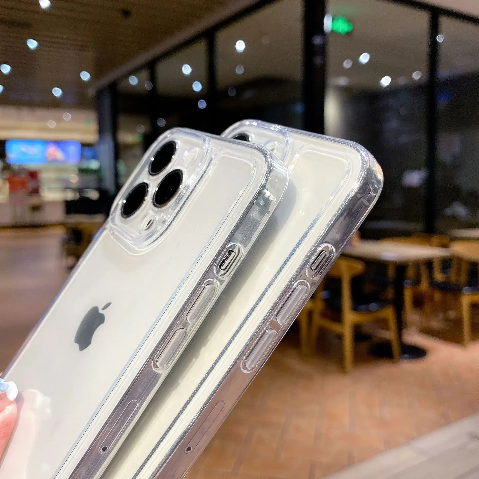 Transparent iPhone 16 Pro Case Space Gray Anti-Fall