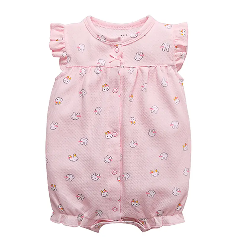 Newborn Cotton Cat Print Shorts Suit Pink Spring Summer - Image 29