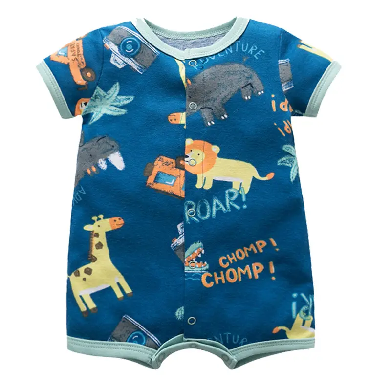 Newborn Cotton Cat Print Shorts Suit Pink Spring Summer - Image 30