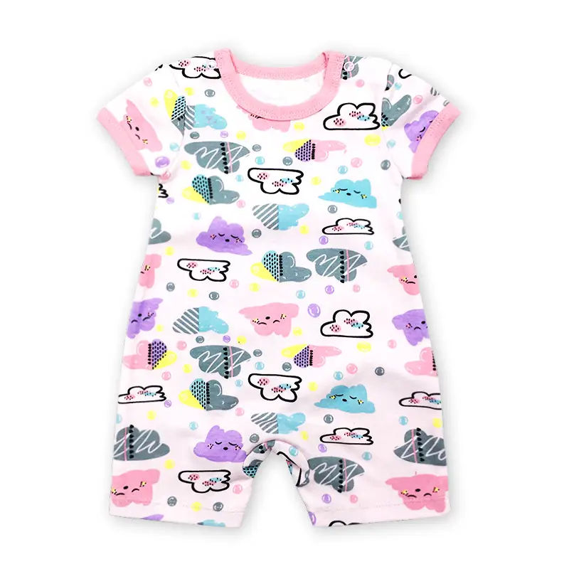 Newborn Cotton Cat Print Shorts Suit Pink Spring Summer - Image 10