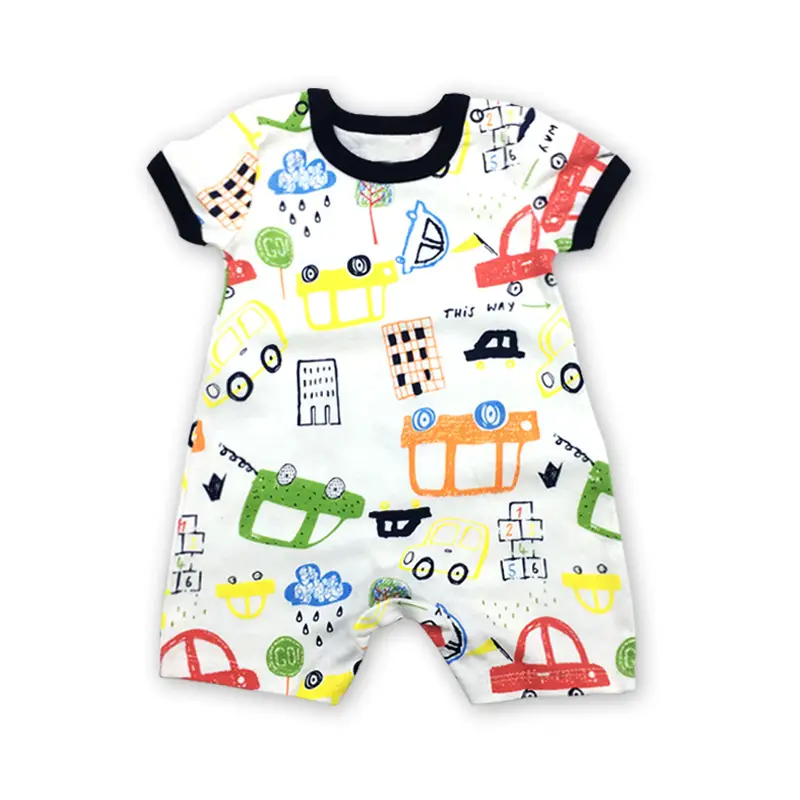 Newborn Cotton Cat Print Shorts Suit Pink Spring Summer - Image 14