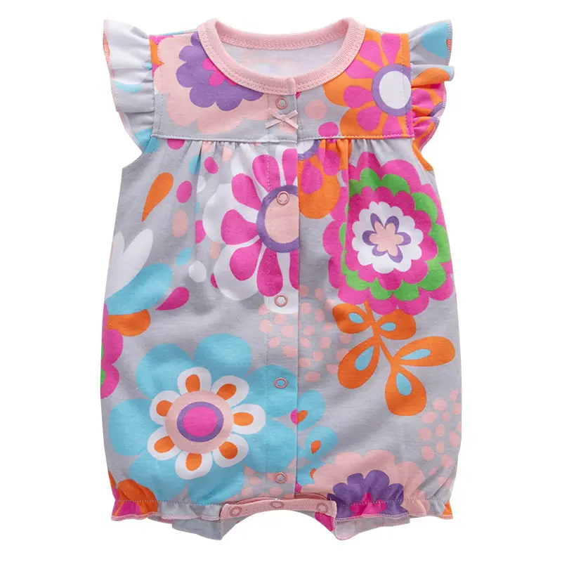 Newborn Cotton Cat Print Shorts Suit Pink Spring Summer - Image 19