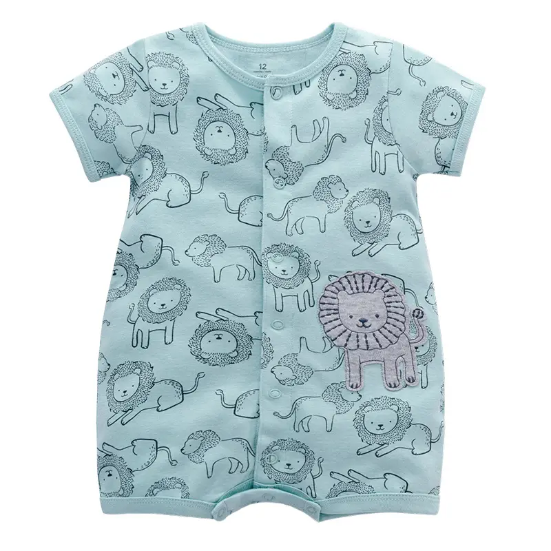 Newborn Cotton Cat Print Shorts Suit Pink Spring Summer - Image 22