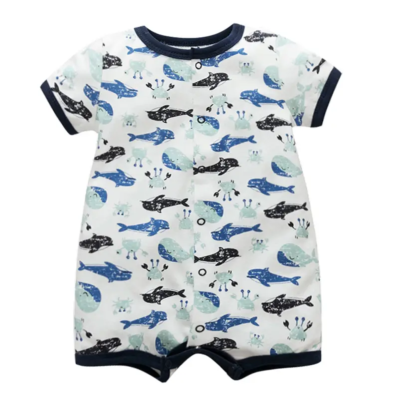Newborn Cotton Cat Print Shorts Suit Pink Spring Summer - Image 23