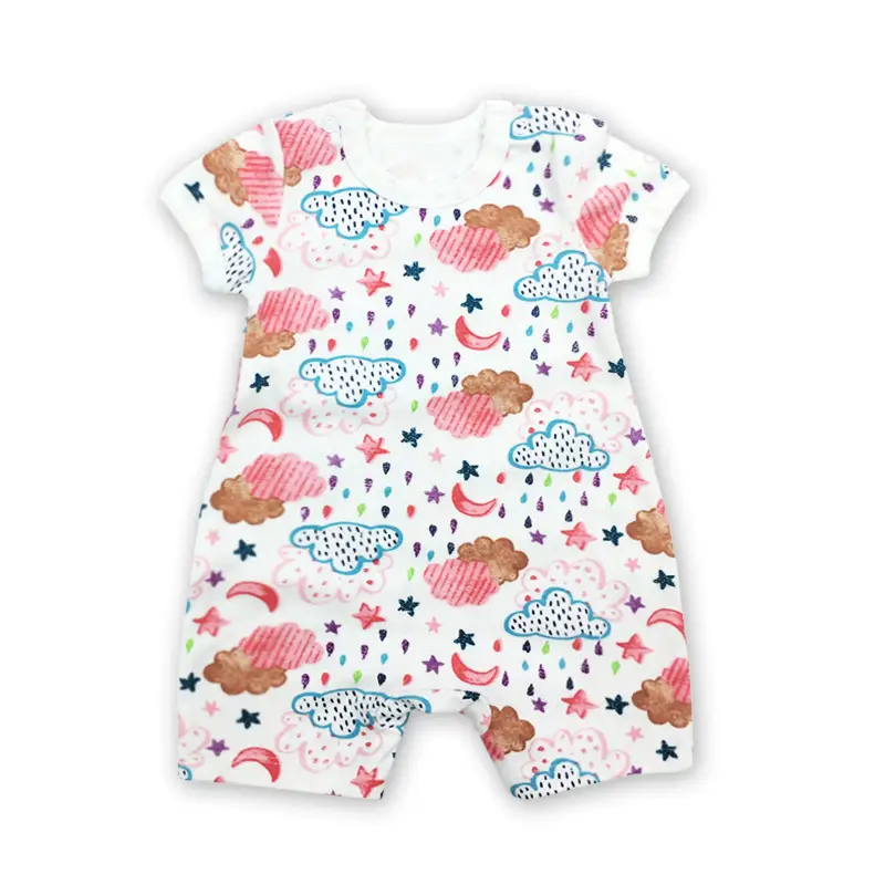 Newborn Cotton Cat Print Shorts Suit Pink Spring Summer - Image 5