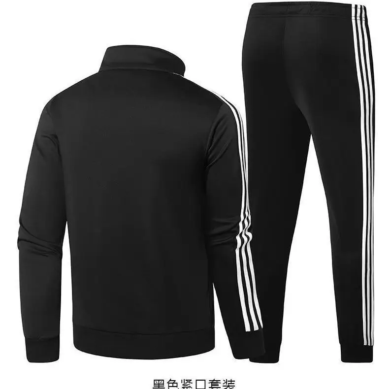 Men Women Running Track Suit Black Zip Hood Sweatpants — feature 9