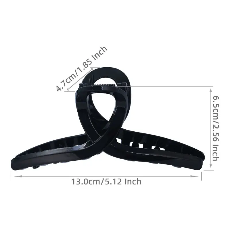 Black Cross Clip for Hairpin 13cm Large