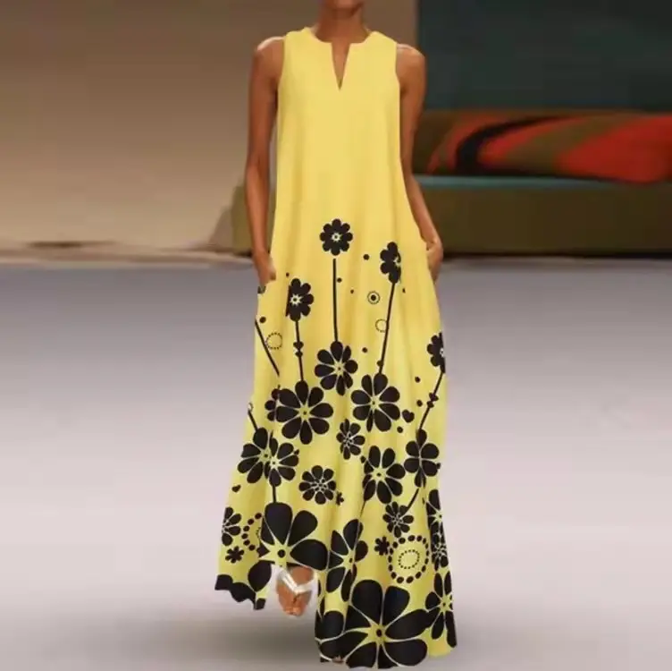 Black Floral Long Sleeve Dress for Women - Image 3