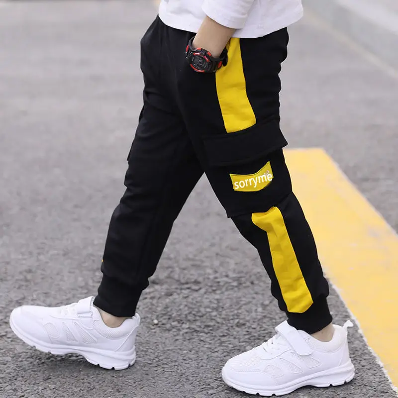 Boys Pants Black Red Cotton Spring Autumn 2025 - Image 2