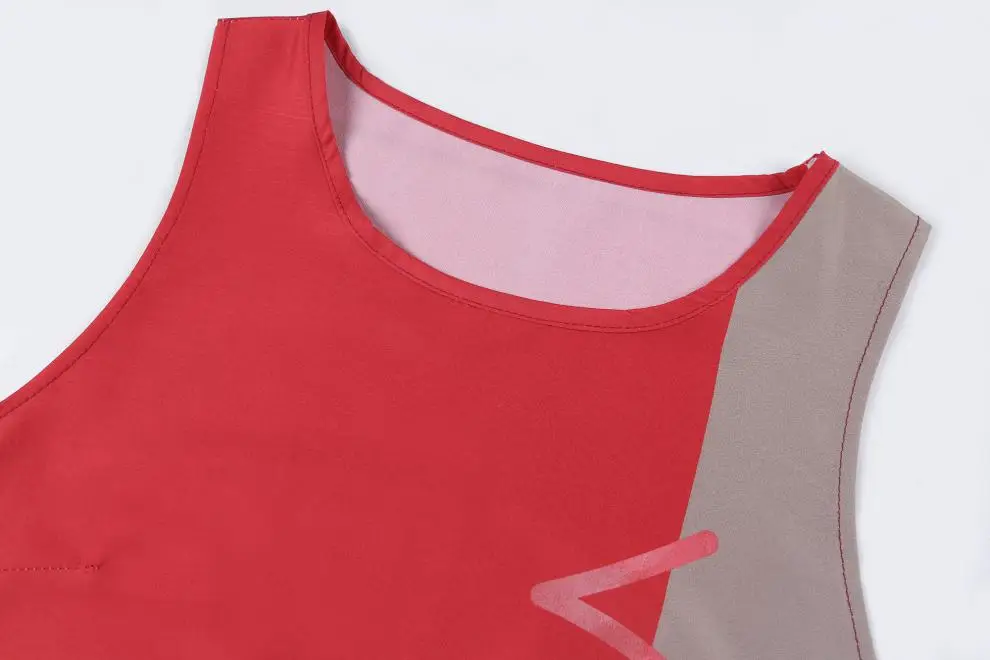 Women Vintage Printed V-Neck Sleeveless Dress Red White Black — feature 15