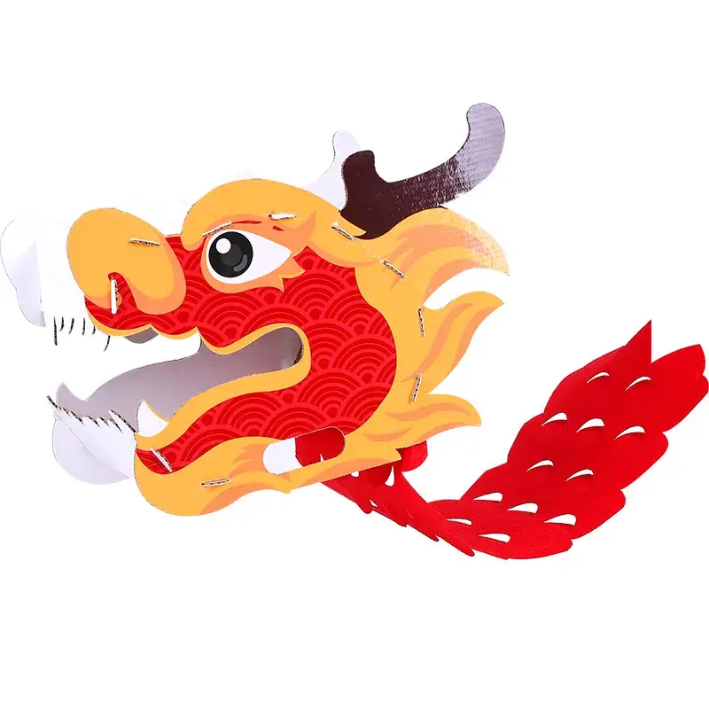 New Year's Dragon Head DIY Paper Craft Toy Kit