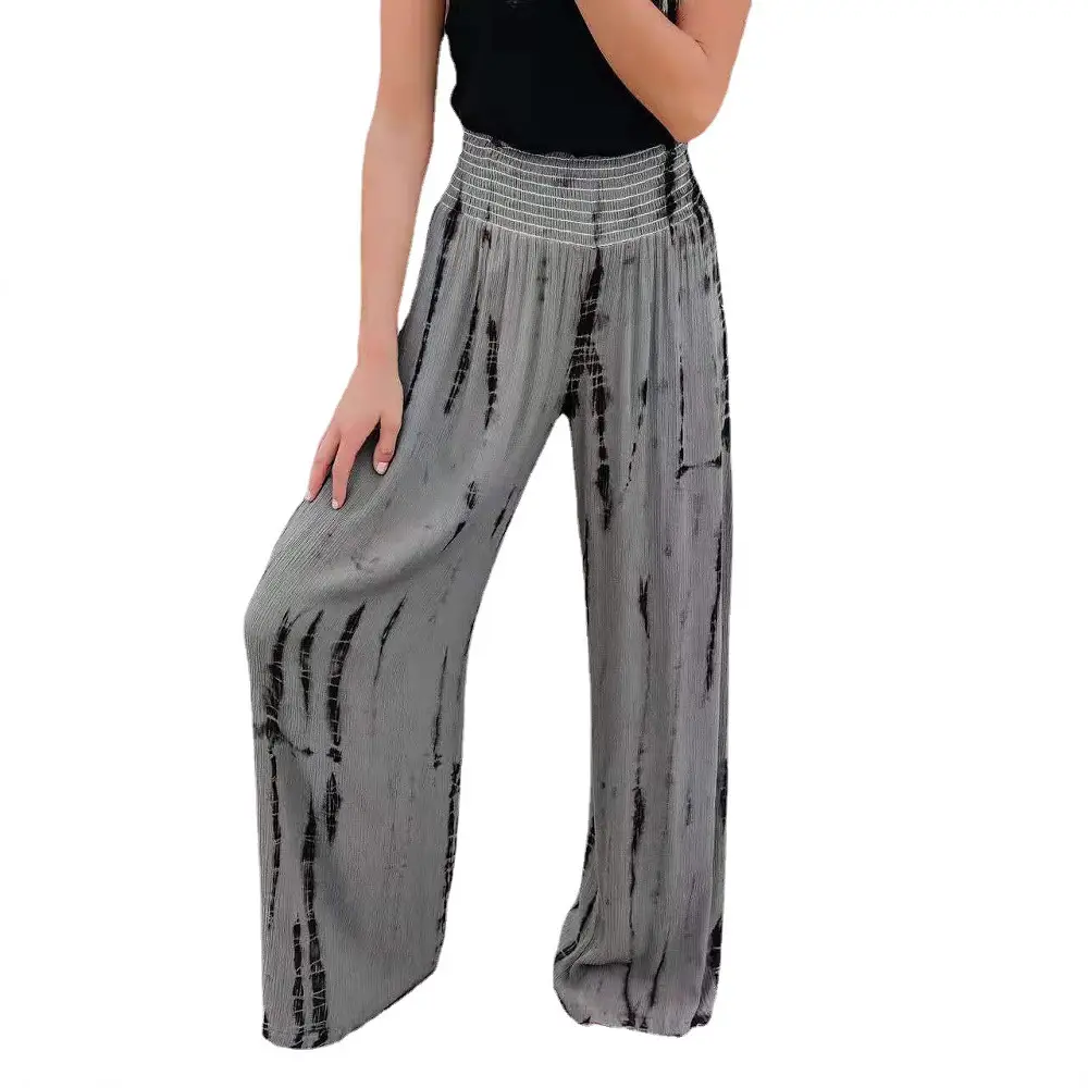 Pink Tie-Dye Wide Leg Elastic Waist Pants