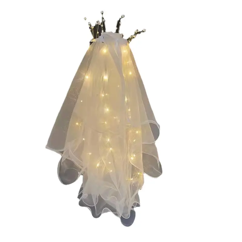 LED Fairy Bridal Headnet with Multi Color Lights - Image 10
