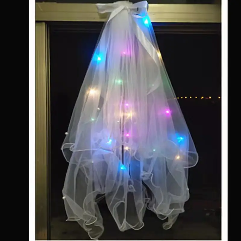 LED Fairy Bridal Headnet with Multi Color Lights - Image 2