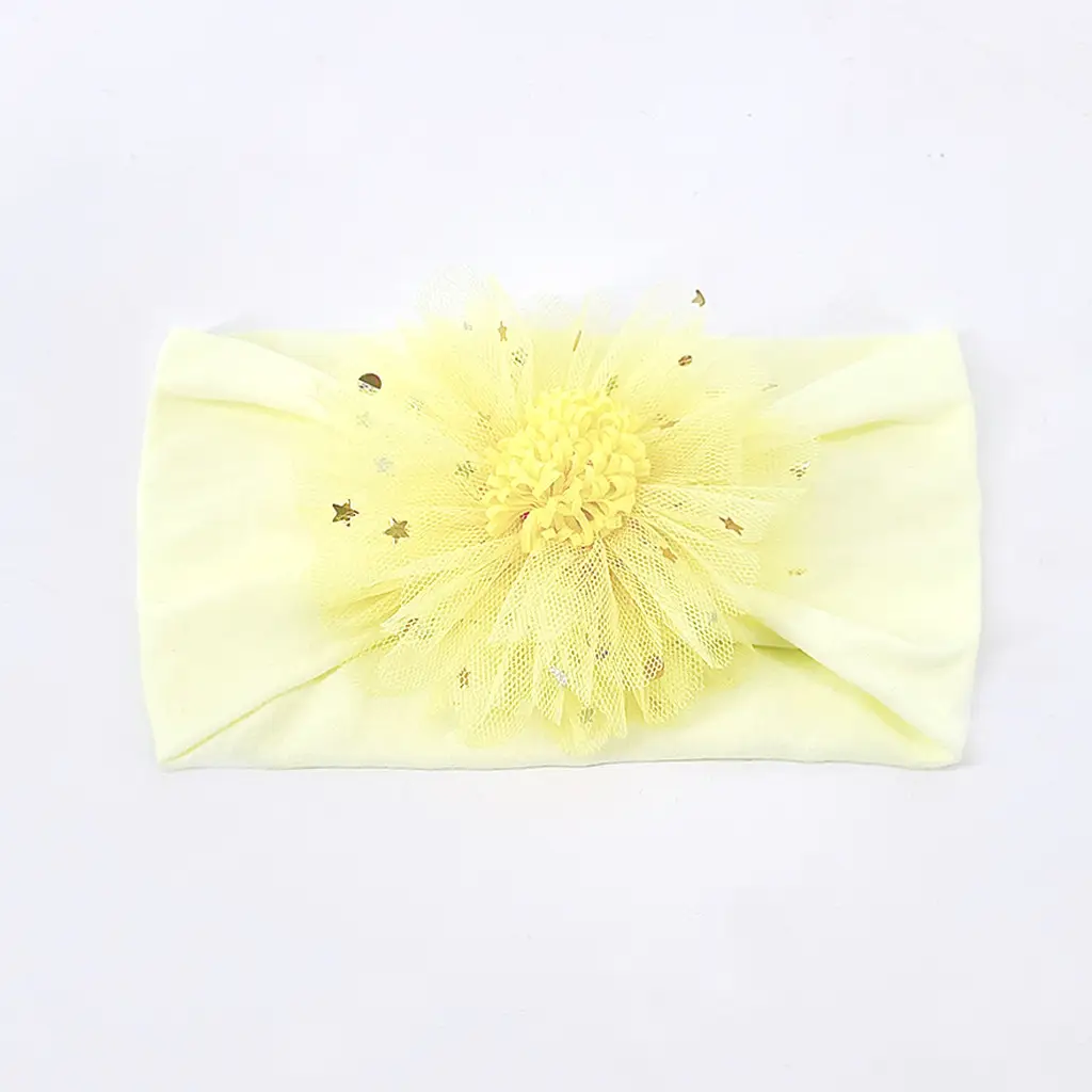 2022 Gauze Star Flower Hair Bands Baby Turban Set