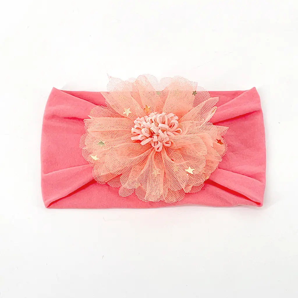 2022 Gauze Star Flower Hair Bands Baby Turban Set