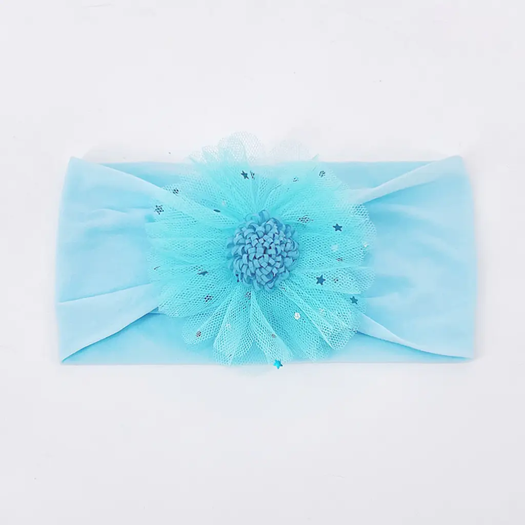 2022 Gauze Star Flower Hair Bands Baby Turban Set