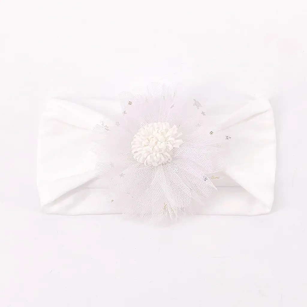 2022 Gauze Star Flower Hair Bands Baby Turban Set