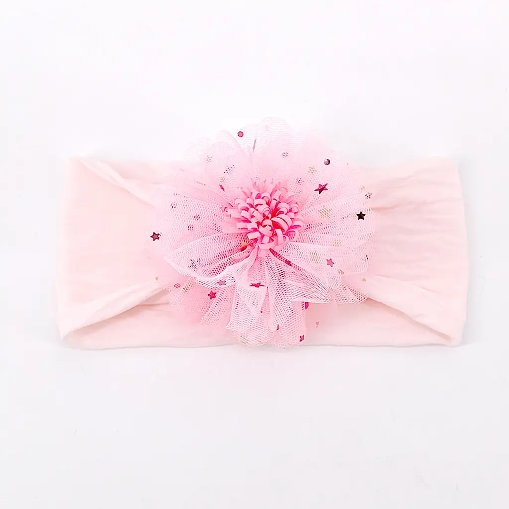 2022 Gauze Star Flower Hair Bands Baby Turban Set