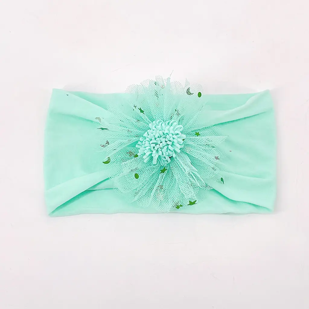 2022 Gauze Star Flower Hair Bands Baby Turban Set