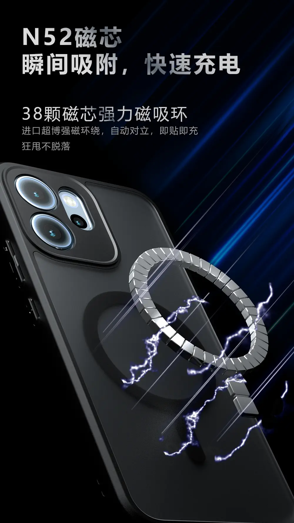 Magnetic Phone Case Matte Skin Feel Anti Fall Protective — feature 2