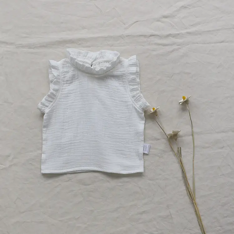 Girls' White Ruffled Vest Baby Small - Image 3