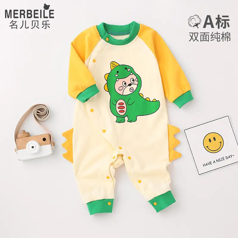 Pink Cotton Baby Jumpsuit with Rabbit Print - Image 9