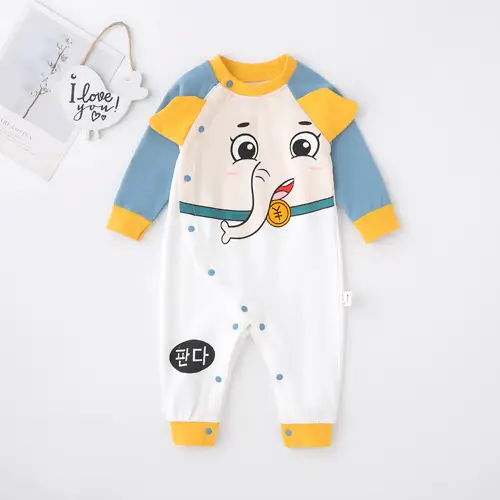 Pink Cotton Baby Jumpsuit with Rabbit Print - Image 5