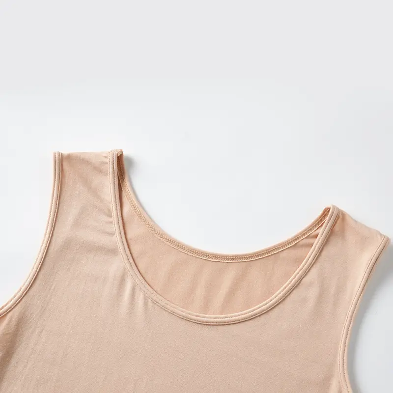 Women's Knitted Bottoming Vest Solid Beige Summer Casual