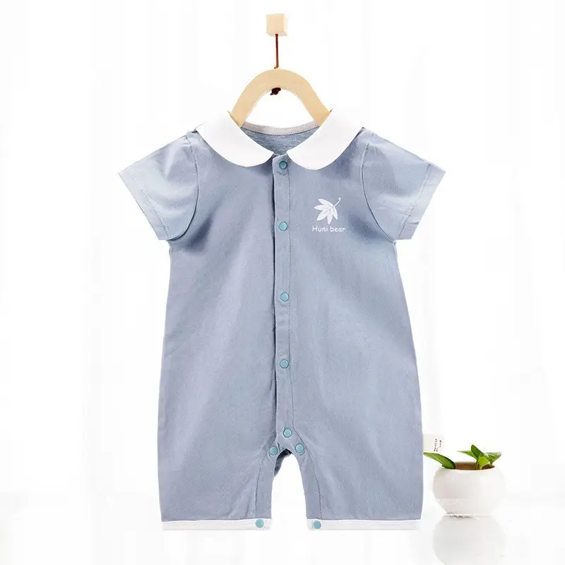 Baby Pajamas Summer Light Green Short Sleeve - Image 2