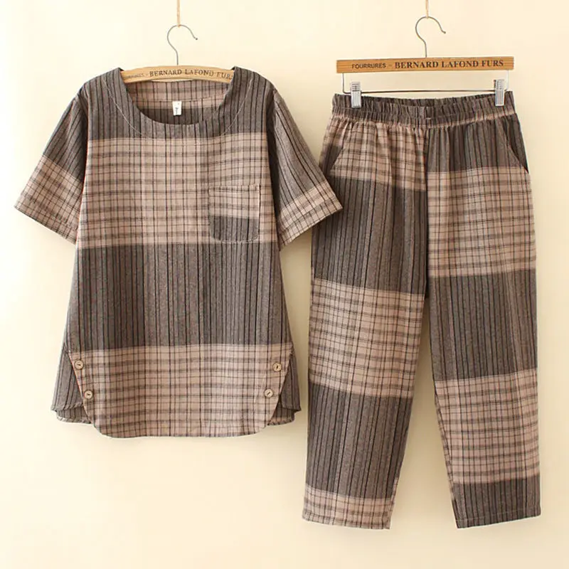 Women Plaid 2-Piece Summer Suit Large - Image 5
