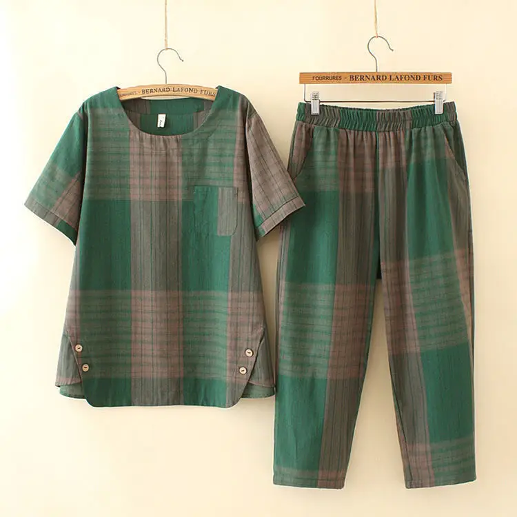Women Plaid 2-Piece Summer Suit Large — feature 3