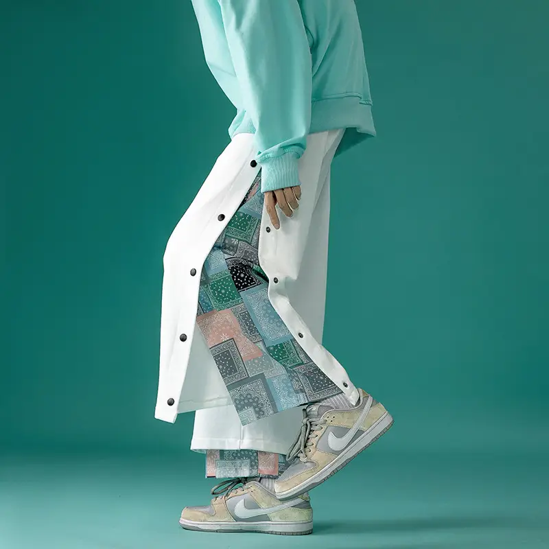 2022 Fake Two-Piece Casual Pants Men's Hong Kong Style Loose Running Pants - Image 6