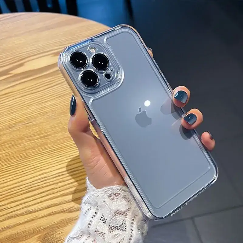 15 Plus Pro Max Transparent Silicone Mobile Case