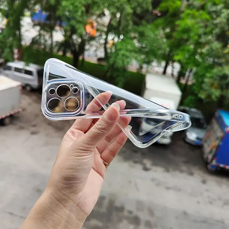 15 Plus Pro Max Transparent Silicone Mobile Case