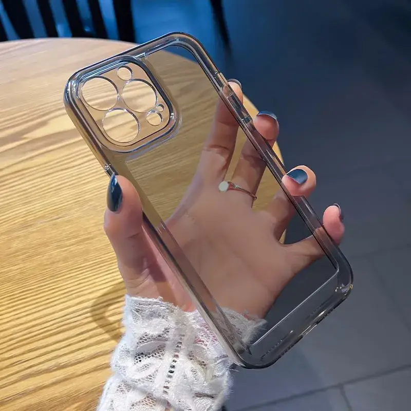 15 Plus Pro Max Transparent Silicone Mobile Case